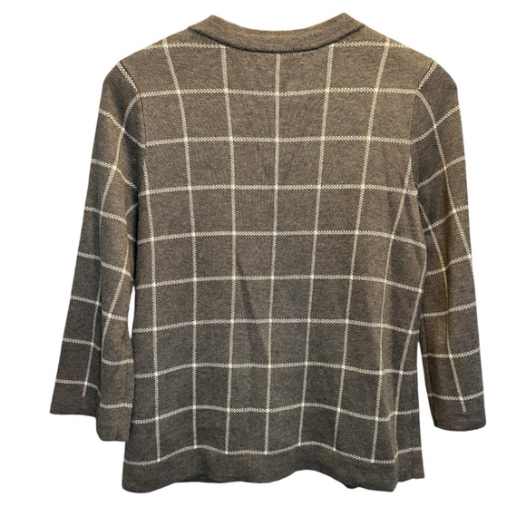 Banana Republic Windowpane Swing Cardigan Gray & White Double Breasted Size S - Picture 3 of 16
